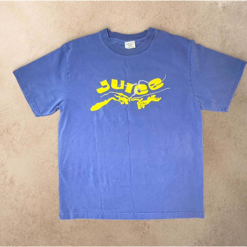 Juice Los Angeles Graphic Tee T Shirt Mens Large L Blue Creation of Adam USA